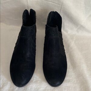 Vince Camuto Black Perforated suede Ankle Boots